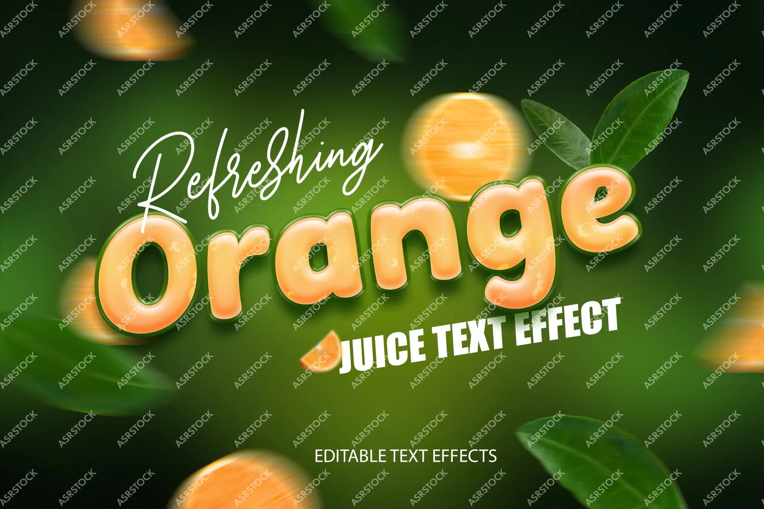 Orange 3d text effect editable psd template