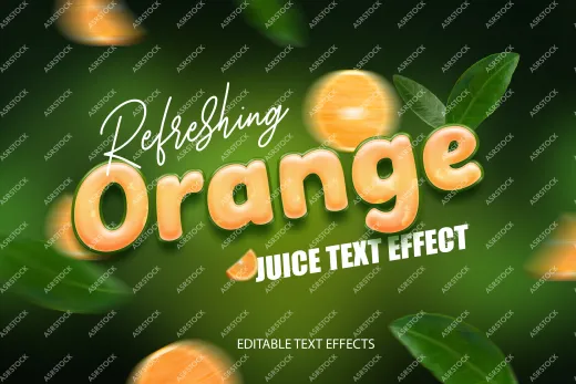 Orange 3d text effect editable psd template PSDs Text Effect