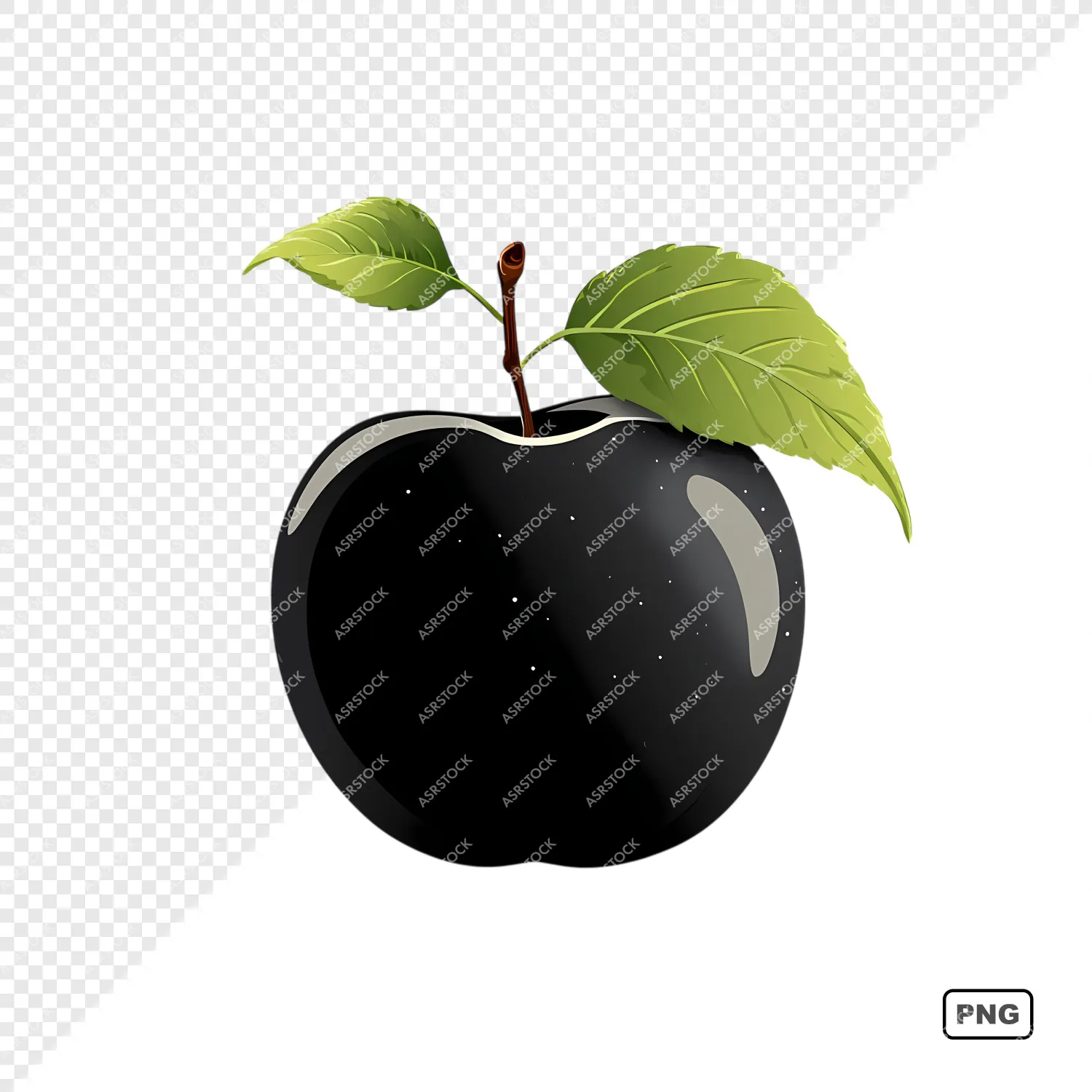 black apple illustration png