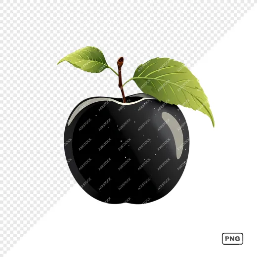 black apple illustration png PNGs Food & Drinks